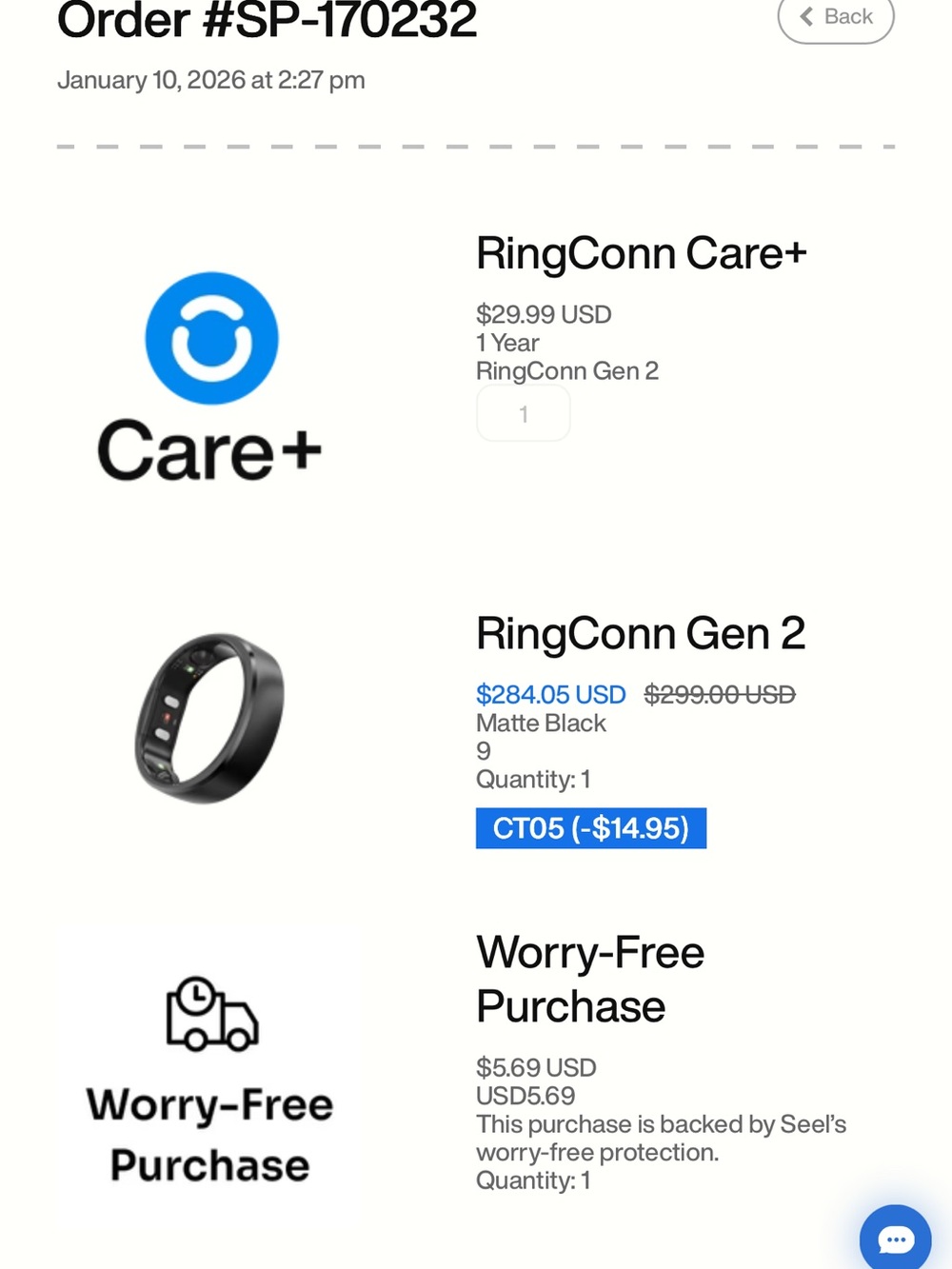RingConn Gen 2 Smart Ring Matte Black Size 9 - Picture 8 of 8